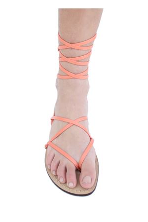 Long peach pink lace-up sandals Da Costanzo | FORCA INTRECCIATATANGO